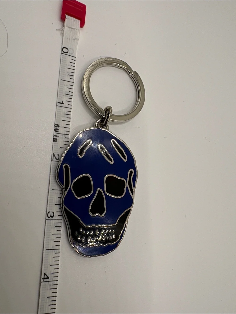 Alexander McQueen Blue & Black Skull Keychain